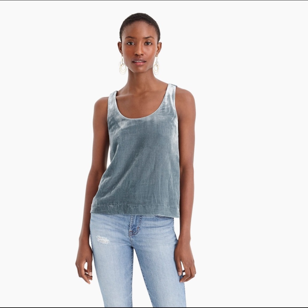 J. Crew Blue Velvet Tank